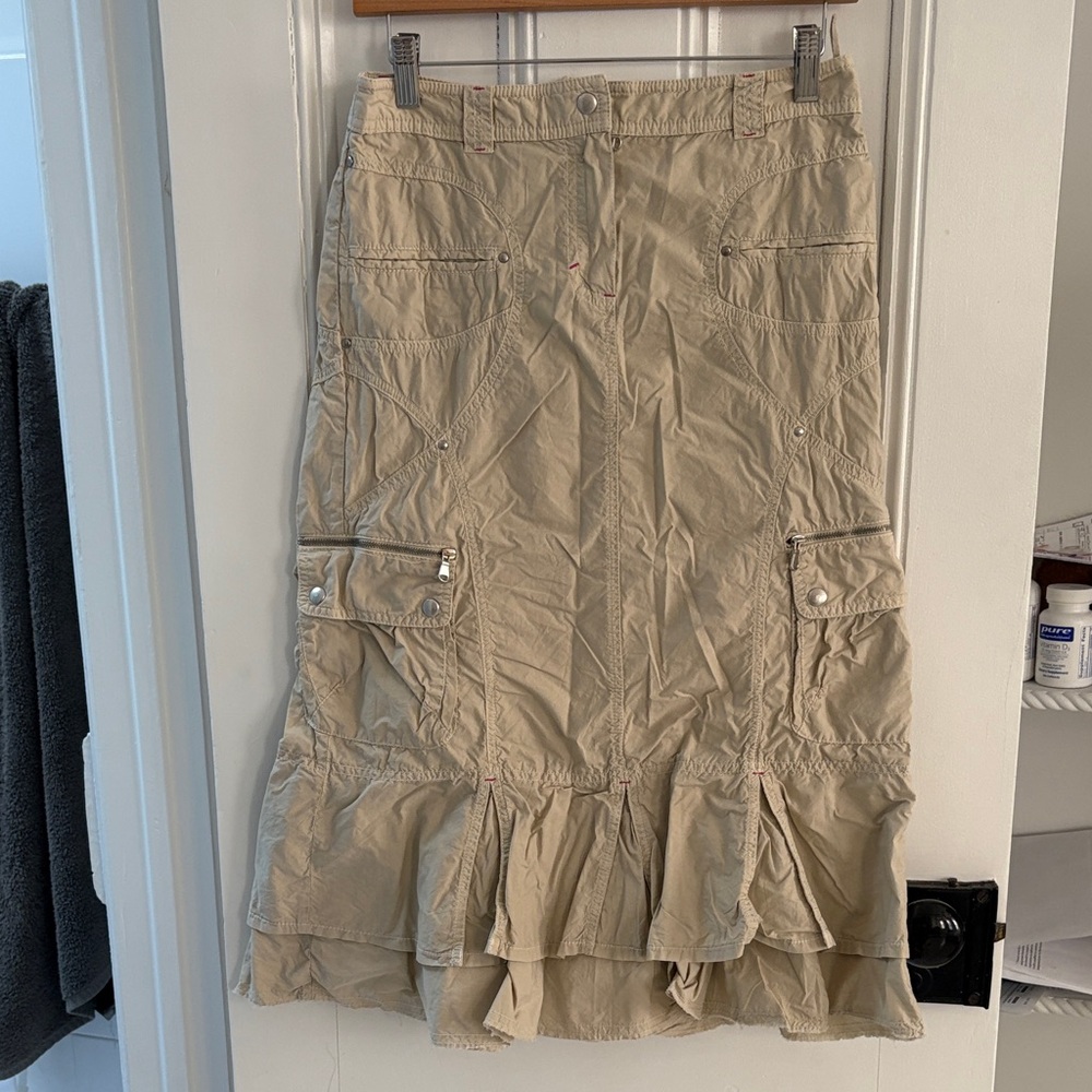 Y2K midi poplin mermaid Cargo Skirt